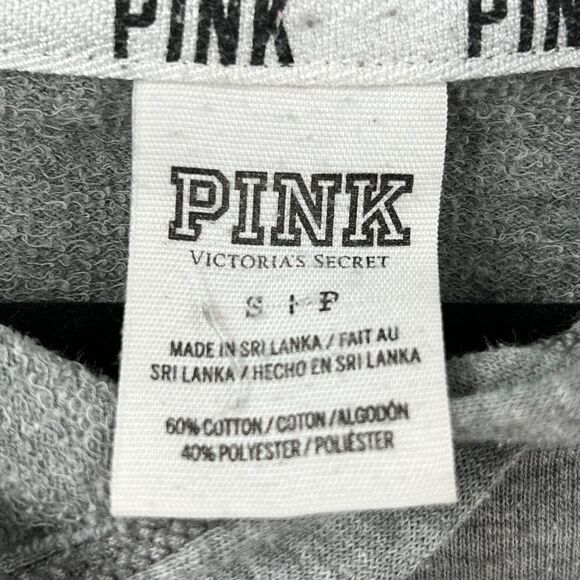 PINK Love Pink Gray Dog Logo Hoodie Size Small - Picture 3 of 7